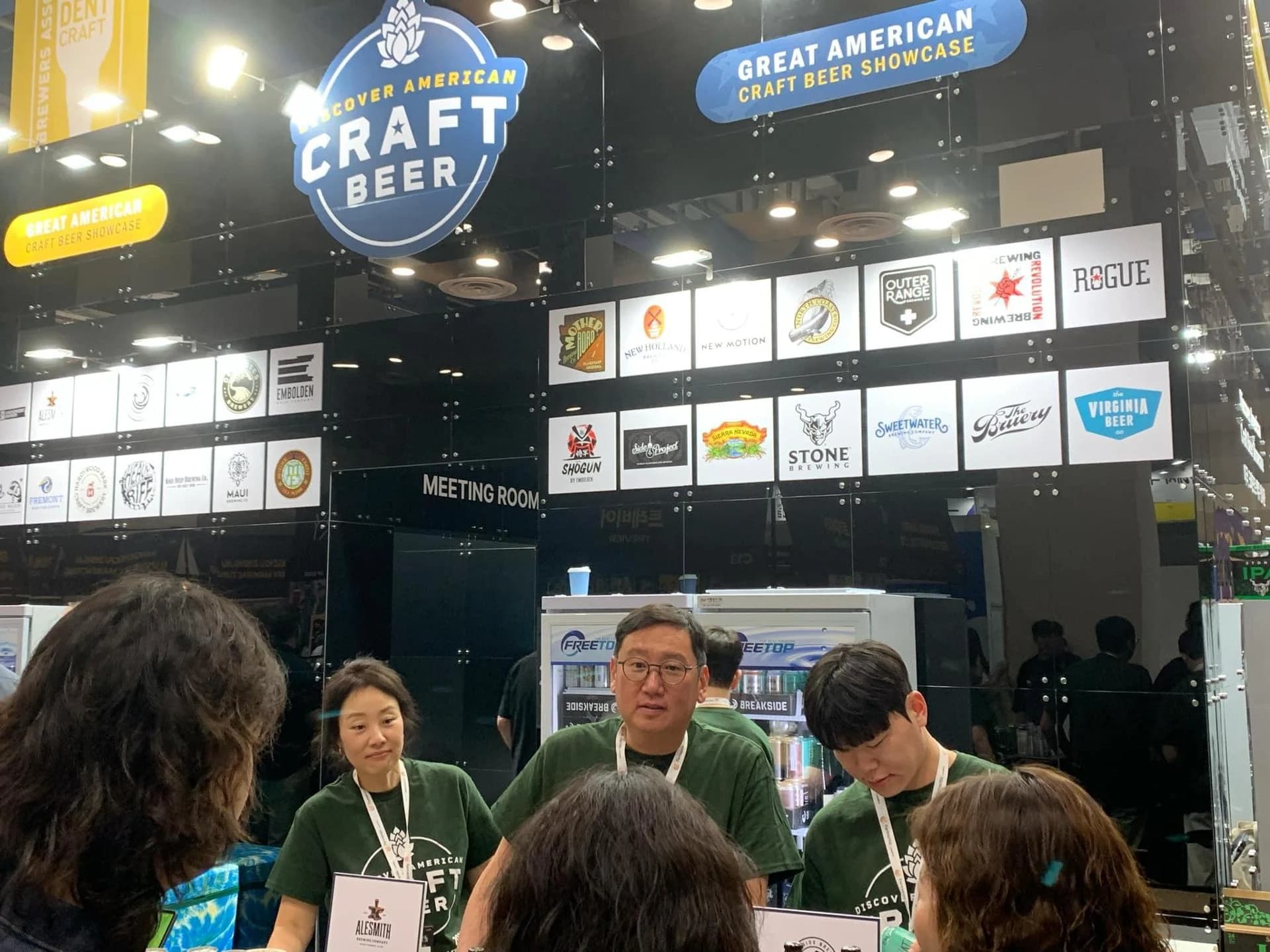 The dedicated U.S. craft beer pavilion showcases small and independent American craft brewers at KIBEX 2025 in southern Seoul